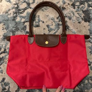 Longchamp Red and Brown Shoulder Bag
